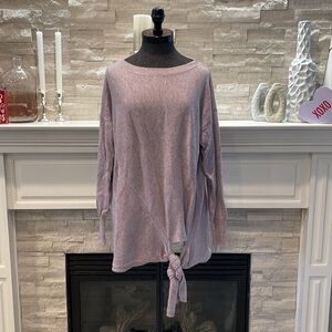 J Crew Tie Waist Boatneck Sweater Lilac Purple Wool Blend Medium